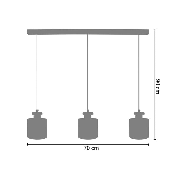 <tc>Candeeiro de Teto UZIBUZE  70cm - 3 Luzes </tc>