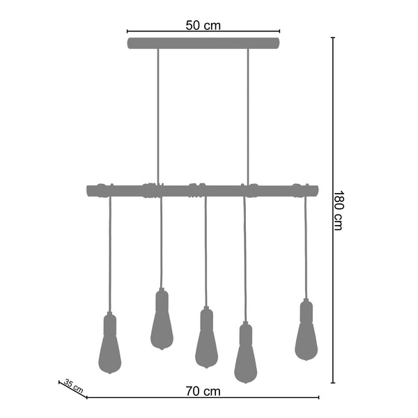 Lustre TOSEL BROOKLYN,bois , H180xD80xP80  cm.