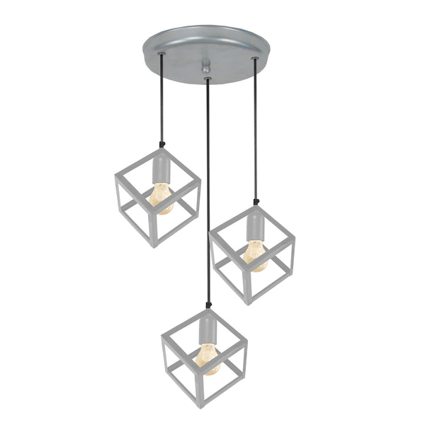 Lustre TOSEL HEXAÈDRE A,métal , H90xD40xP40  cm.