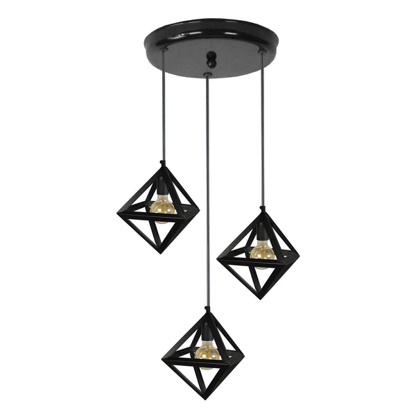 Lustre TOSEL OCTAÈDRE B,métal  H80xD24xP40  cm.