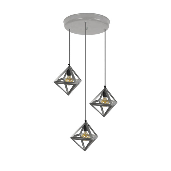 Lustre TOSEL OCTAÈDRE B,métal  H80xD24xP40  cm.