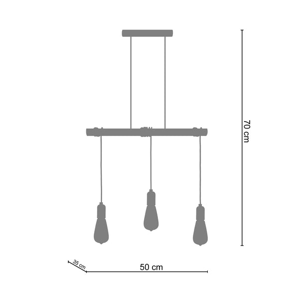 Lustre TOSEL BROOKLYN,bois  H160xD7xP50  cm.