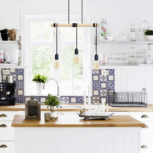 Lustre TOSEL BROOKLYN,bois  H160xD7xP50  cm.