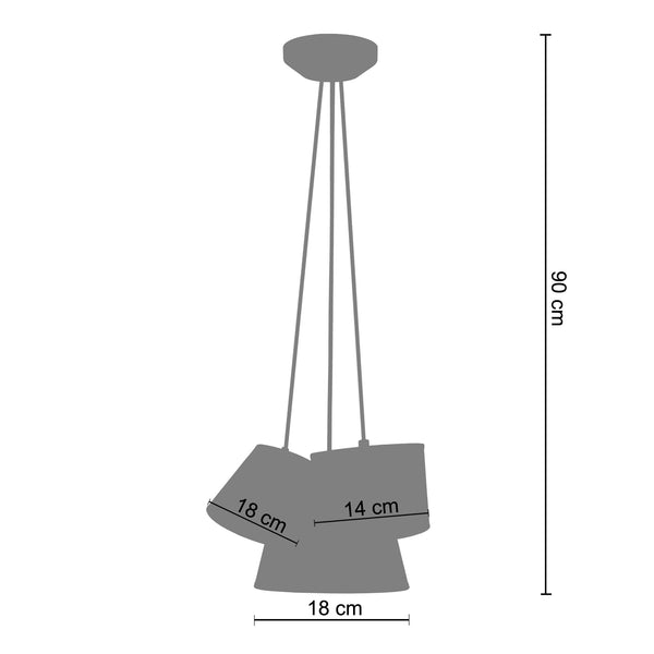 Lustre TOSEL GARONNE,tissu , H90xD35xP35  cm.