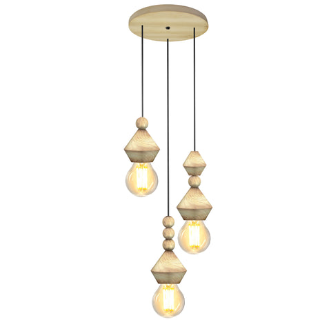 Lustre TOSEL BOULIER,bois , H70xD32xP32  cm.