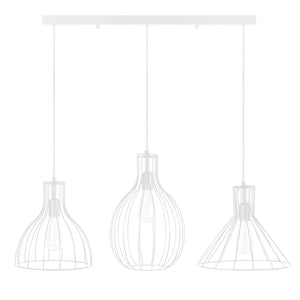 Lustre TOSEL RUGBY,POIRE,CONE,métal , H90xD30xP90  cm.