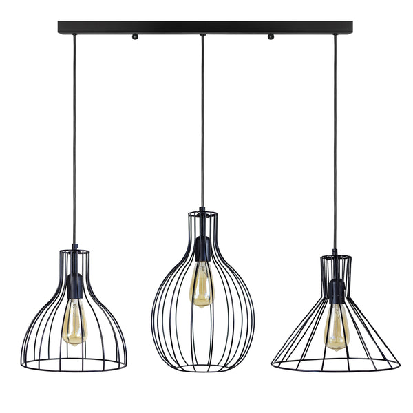 Lustre TOSEL RUGBY,POIRE,CONE,métal , H90xD30xP90  cm.