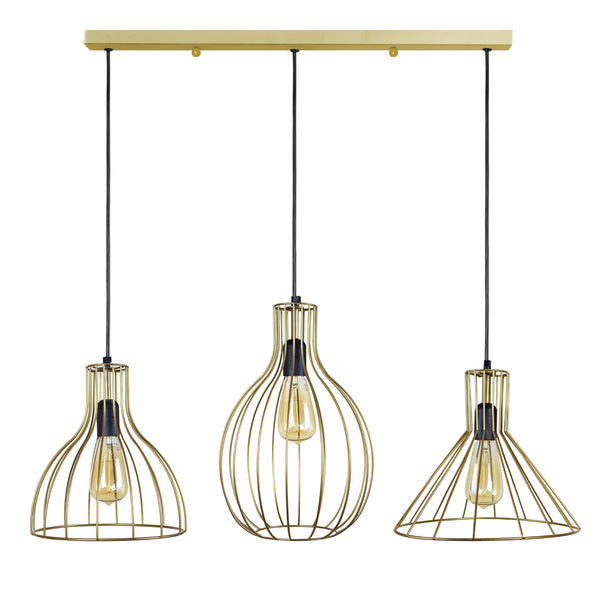 Lustre TOSEL RUGBY,POIRE,CONE,métal , H90xD30xP90  cm.