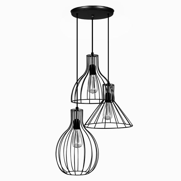 Lustre TOSEL RUGBY,POIRE,CONE 1,métal, H90xD40xP40  cm.