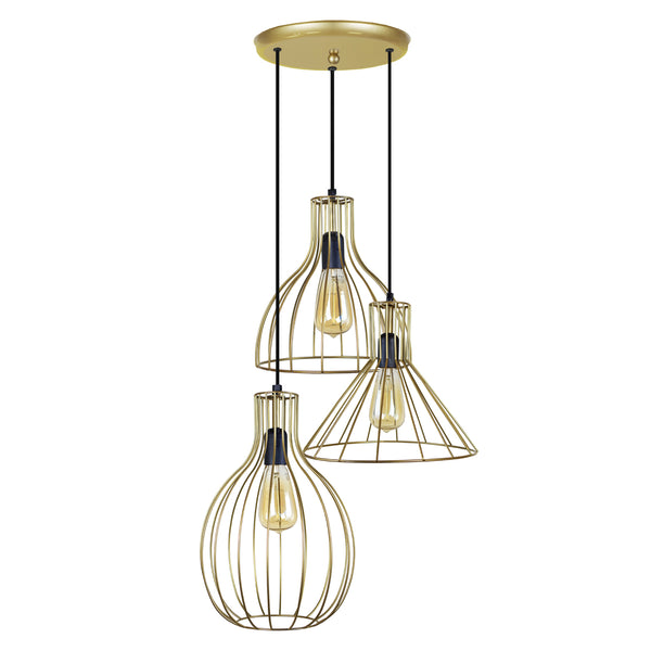 Lustre TOSEL RUGBY,POIRE,CONE 1,métal, H90xD40xP40  cm.