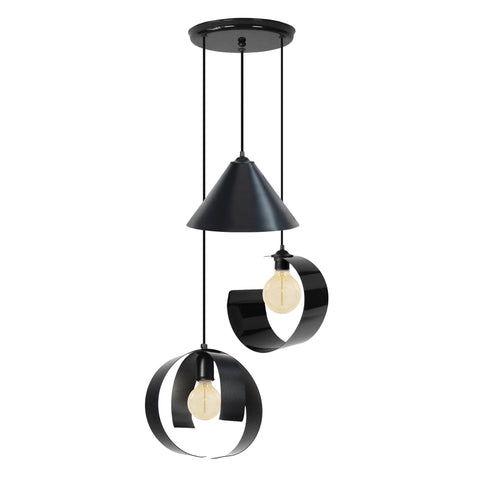 Lustre TOSEL KONE,LUNE,TOUVOIS 1,métal , H90xD40xP40  cm.
