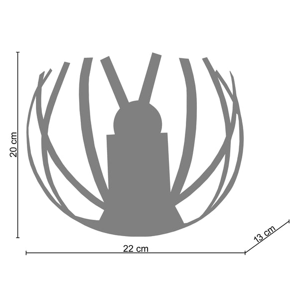 Applique TOSEL CRAB,métal, H13xD20xP22  cm.