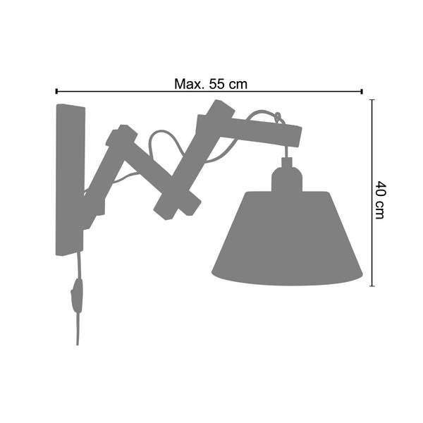 <transcy>Aplique PILORI POLYCONE  40cm - 1 Luz </transcy>