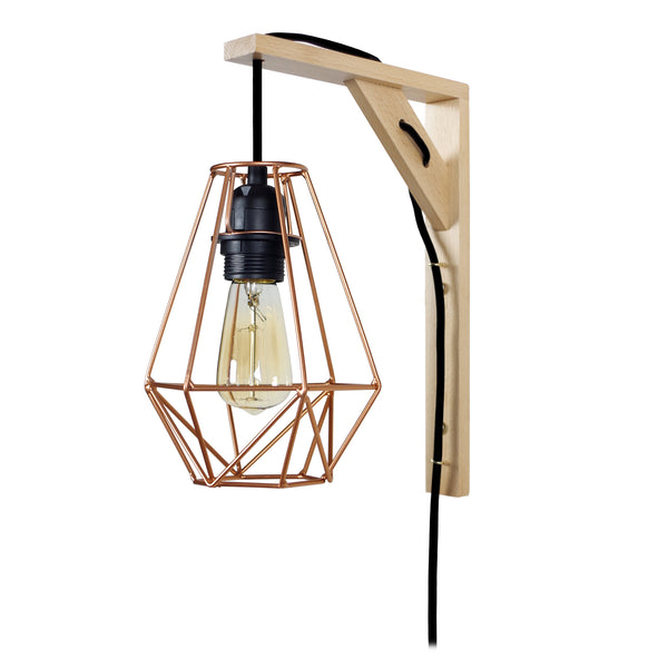 Applique TOSEL OLYMPIA,bois naturel, H30xD17xP27  cm.