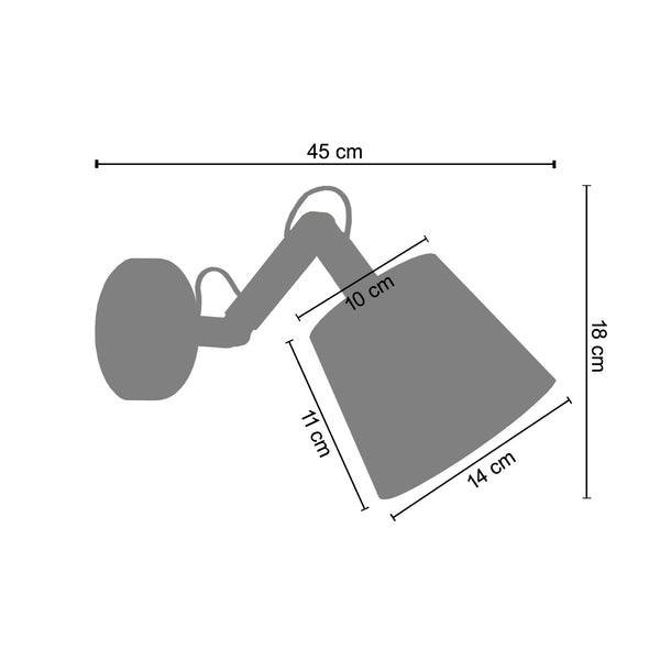 <transcy>Aplique GERI  18cm - 1 Luz </transcy>