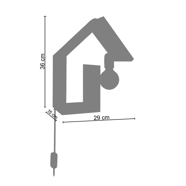 Applique TOSEL COTTAGE G,bois, H36xD15xP29  cm.