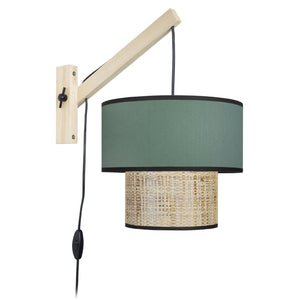 Applique TOSEL COCHIN P,bois foncé,bleu, H40xD30xP30  cm.