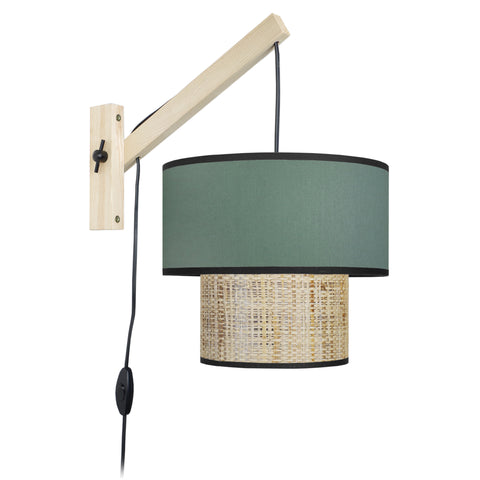 Applique TOSEL COCHIN P,bois foncé,bleu, H40xD30xP30  cm.