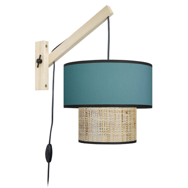 Applique TOSEL COCHIN P,bois foncé,bleu, H40xD30xP30  cm.