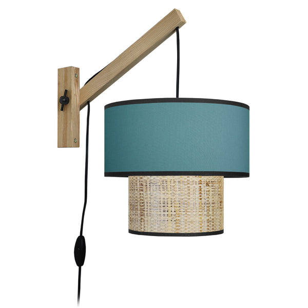 Applique TOSEL COCHIN P,bois foncé,bleu, H40xD30xP30  cm.