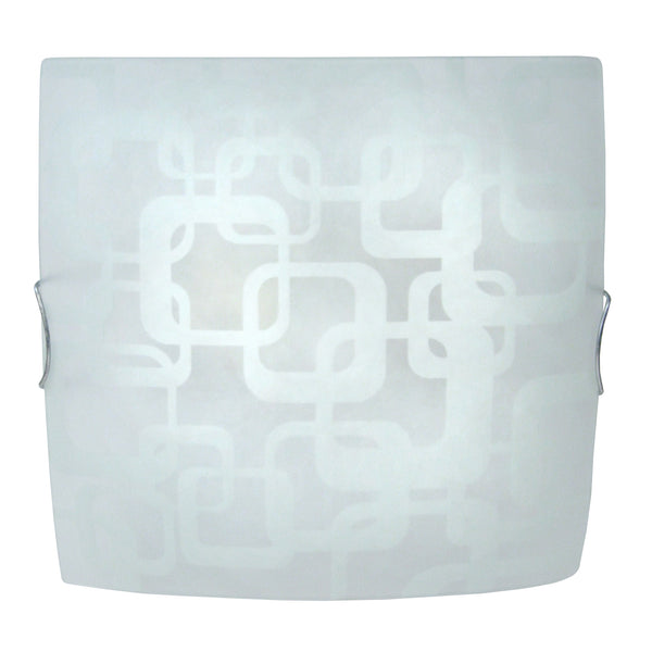 Plafonnier TOSEL MAE,verre , H10xD30xP30  cm.