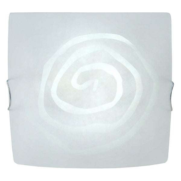 Plafonnier TOSEL MAE,verre , H10xD30xP30  cm.