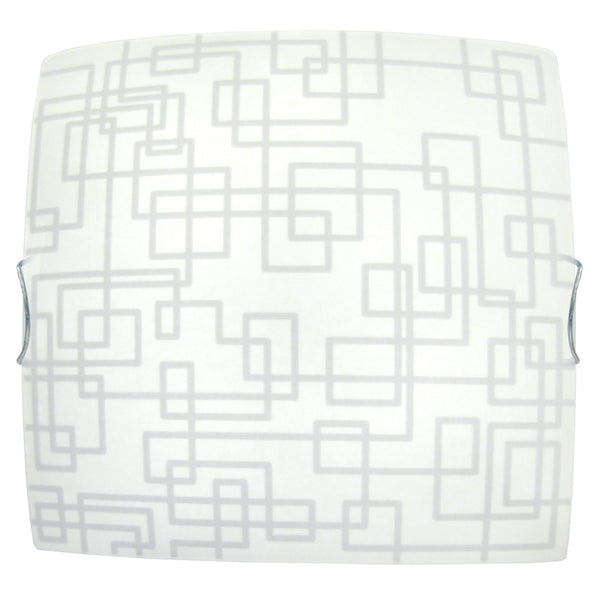 Plafonnier TOSEL MAE,verre , H10xD30xP30  cm.