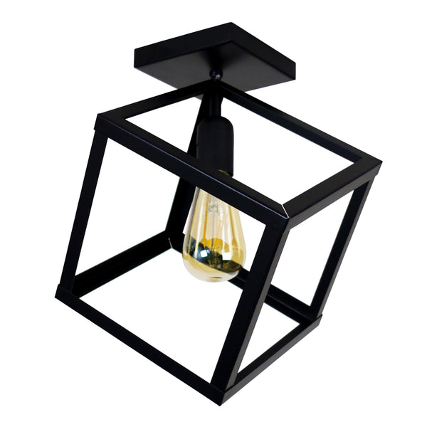 Plafonnier TOSEL HEXAÈDRE A,métal , H37xD35xP35  cm.
