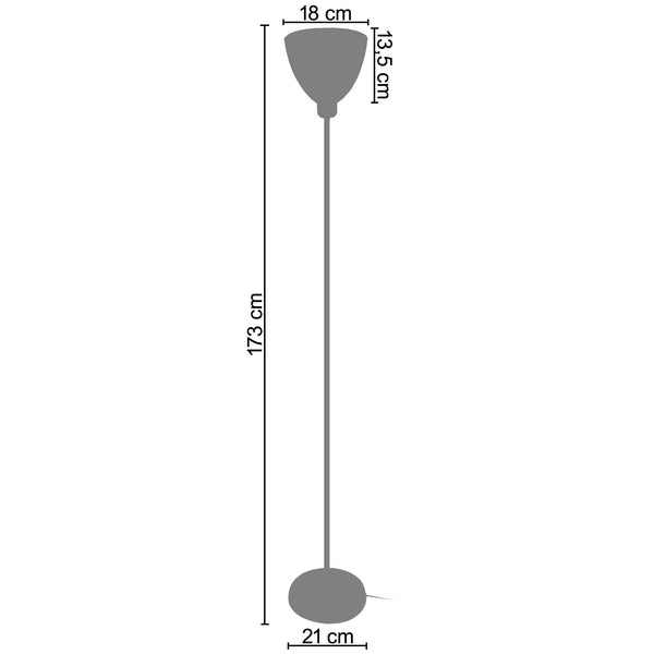 Lampadaire TOSEL BELGICA,métal, H173xD30xP30  cm.
