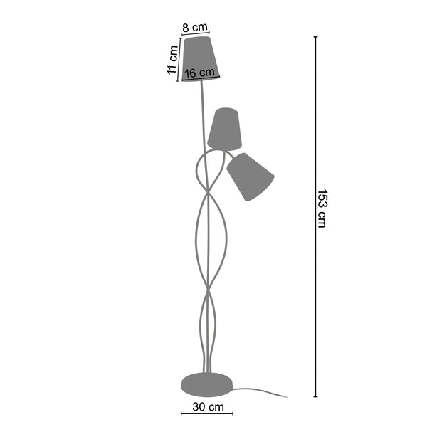 Lampadaire TOSEL NICE,métal , H153xD30xP30  cm.