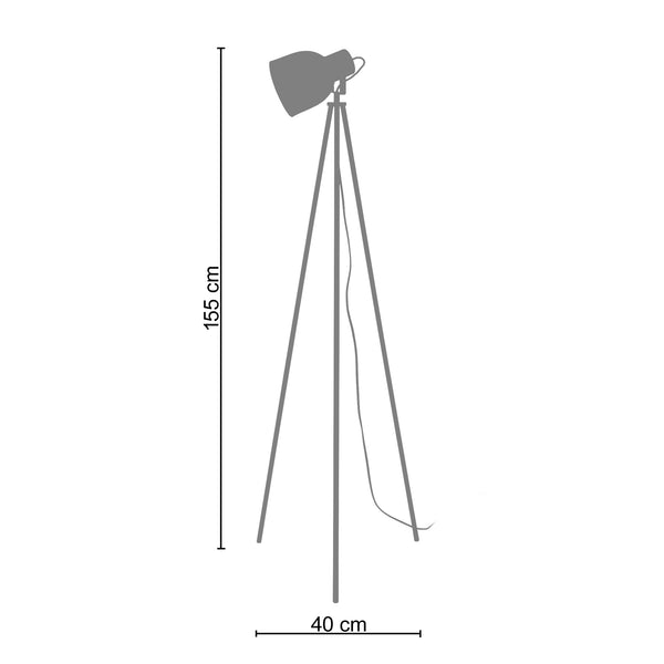 Lampadaire TOSEL CARLSON 2,métal, H155xD40xP40  cm.