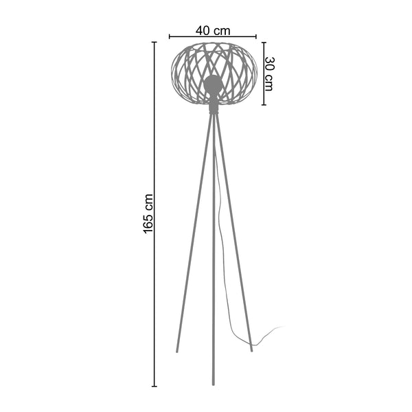 Lampadaire TOSEL CITROUILLE,métal, H166xD40xP40  cm.