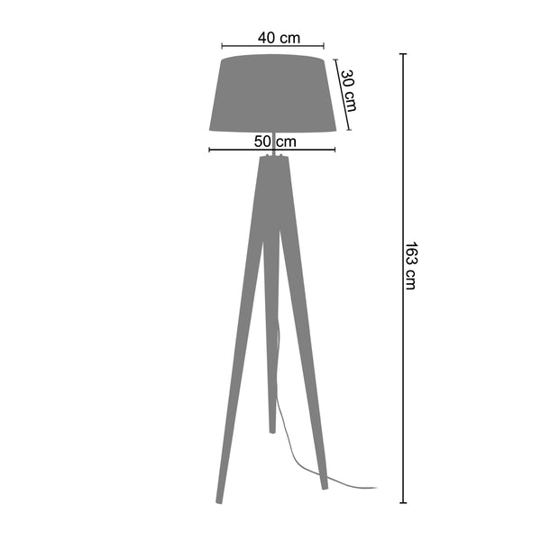 Lampadaire bois trépied IDUN D40cm