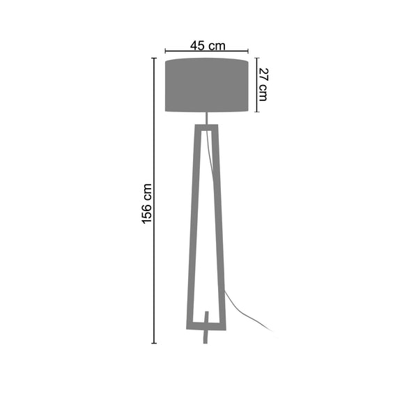 Lampadaire TOSEL VILI,bois , H156xD50xP50  cm.
