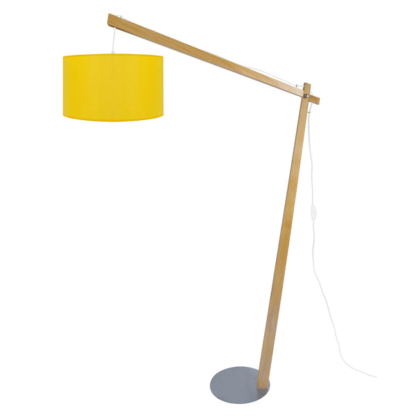 Lampadaire TOSEL BELFORT CYLINDER,bois naturel, H165xD110xP35  cm.