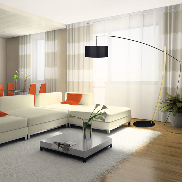 Lampadaire TOSEL HUSQVARNA,bois , H190xD50xP180  cm.
