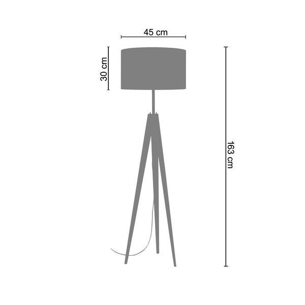 Lampadaire TOSEL IDUN B,bois, H161xD45xP45  cm.