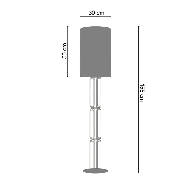 Lampadaire TOSEL LISBURNE,métal, H155xD30xP30  cm.