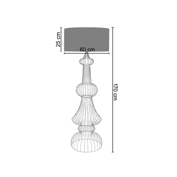 Lampadaire TOSEL PAGODA,métal , H170xD60xP60  cm.