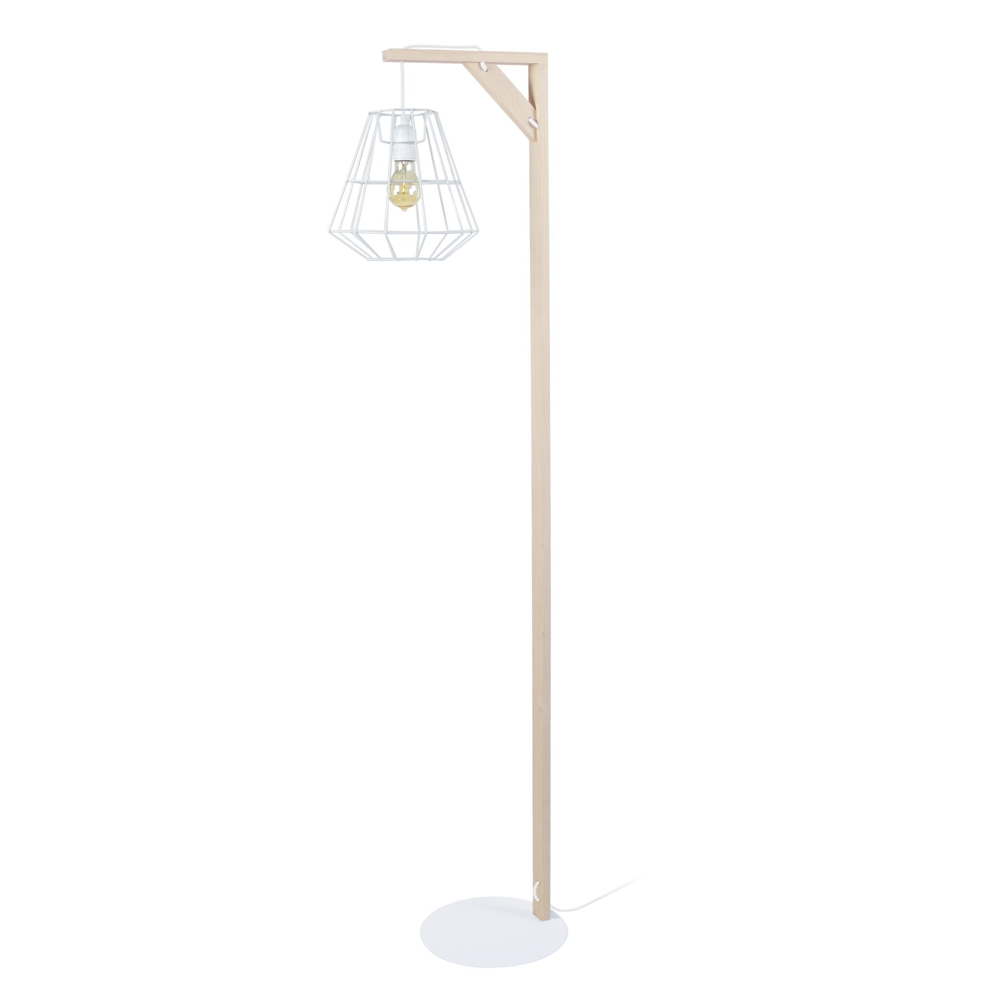 Lampadaire TOSEL OLYMPIA,bois naturel, H155xD25xP40  cm.