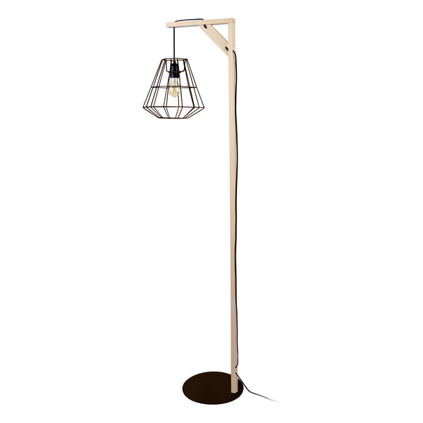 Lampadaire TOSEL OLYMPIA,bois naturel, H155xD25xP40  cm.
