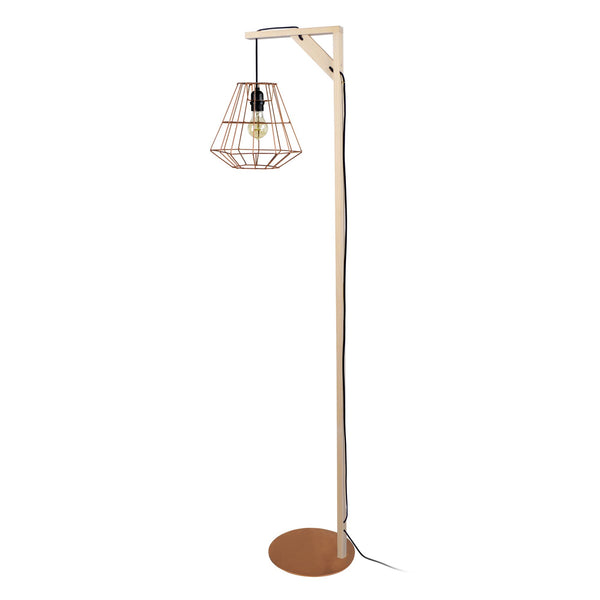 Lampadaire TOSEL OLYMPIA,bois naturel, H155xD25xP40  cm.