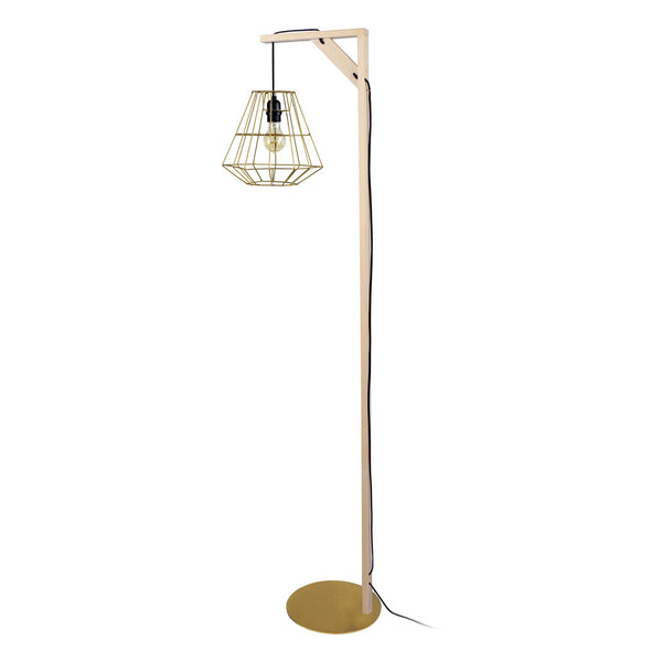 Lampadaire TOSEL OLYMPIA,bois naturel, H155xD25xP40  cm.