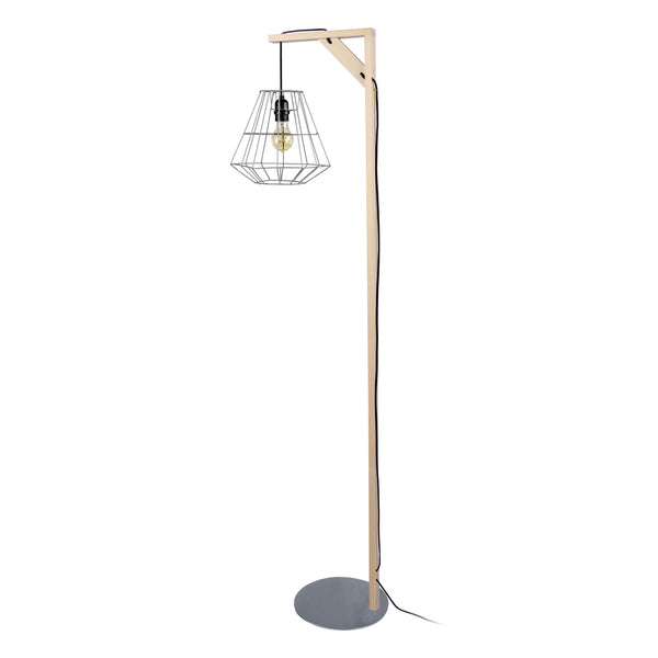 Lampadaire TOSEL OLYMPIA,bois naturel, H155xD25xP40  cm.