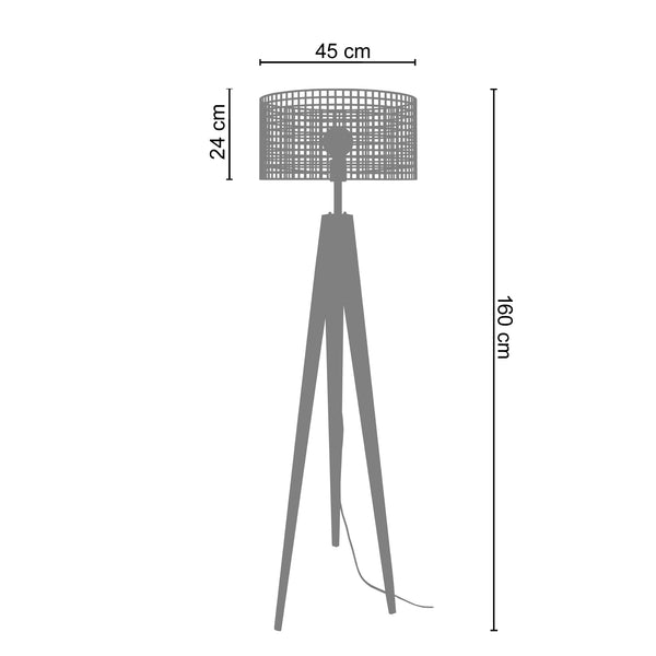 Lampadaire TOSEL LISERON,bois , H160xD45xP45  cm.