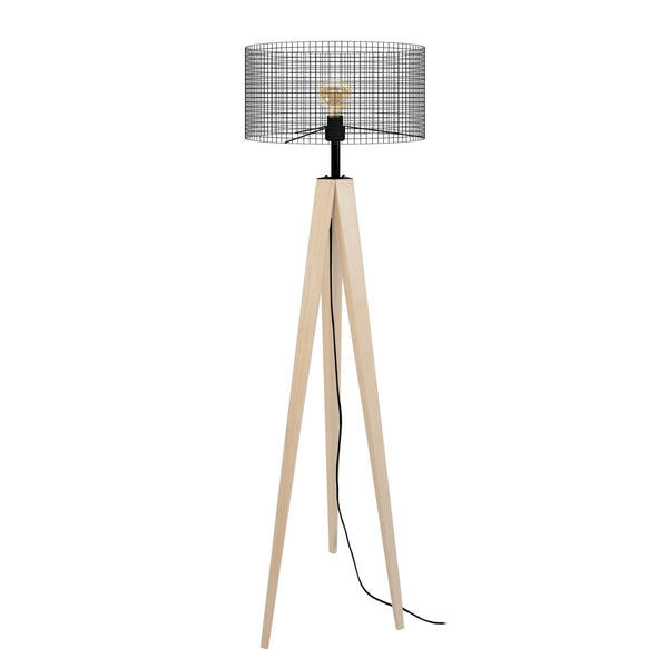Lampadaire TOSEL NOIRON,bois , H160xD45xP45  cm.