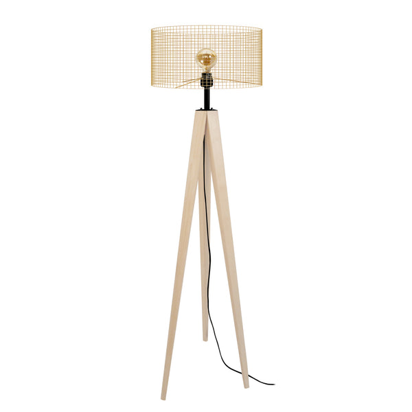 Lampadaire TOSEL NOIRON,bois , H160xD45xP45  cm.