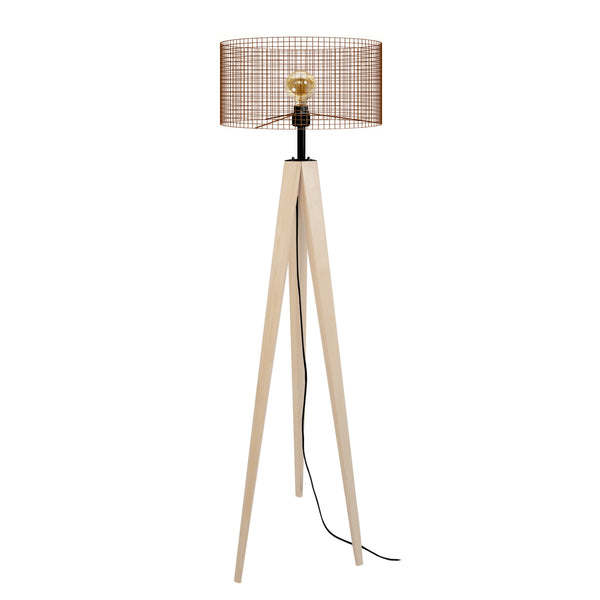 Lampadaire TOSEL NOIRON,bois , H160xD45xP45  cm.