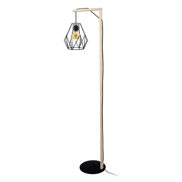 Lampadaire TOSEL OLYMPIA,bois naturel, H155xD25xP40  cm.