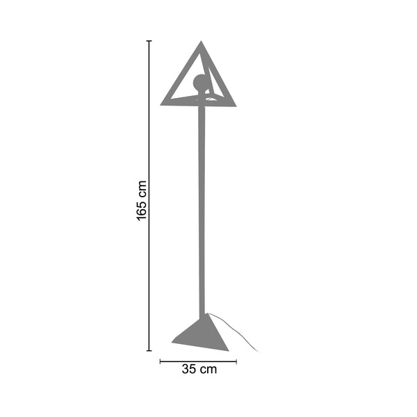 Lampadaire TOSEL TÉTRAÈDRE A,bois , H165xD35xP35  cm.